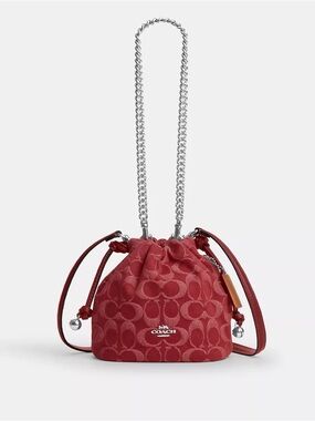✨NWT✨ COACH Faye Mini denim drawstring bag